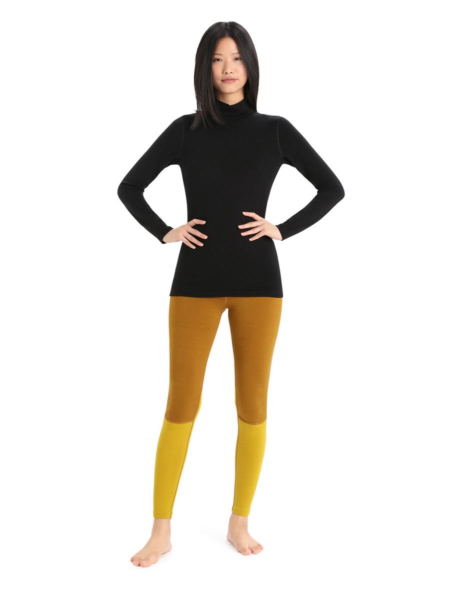 Icebreaker Merino 260 Tech Long Sleeve Turtleneck Naisten Base Layers Mustat | FI 1828TCEV